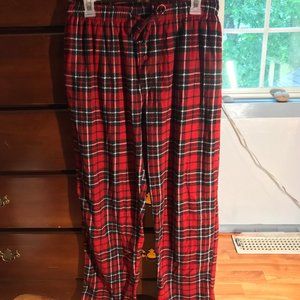 Hanes Plaid Pajama Sweatpants Red